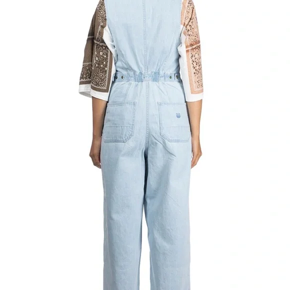 Kapital Blue Denim Overalls Wide-Leg Salopette NWT size 1 - Picture 5 of 17